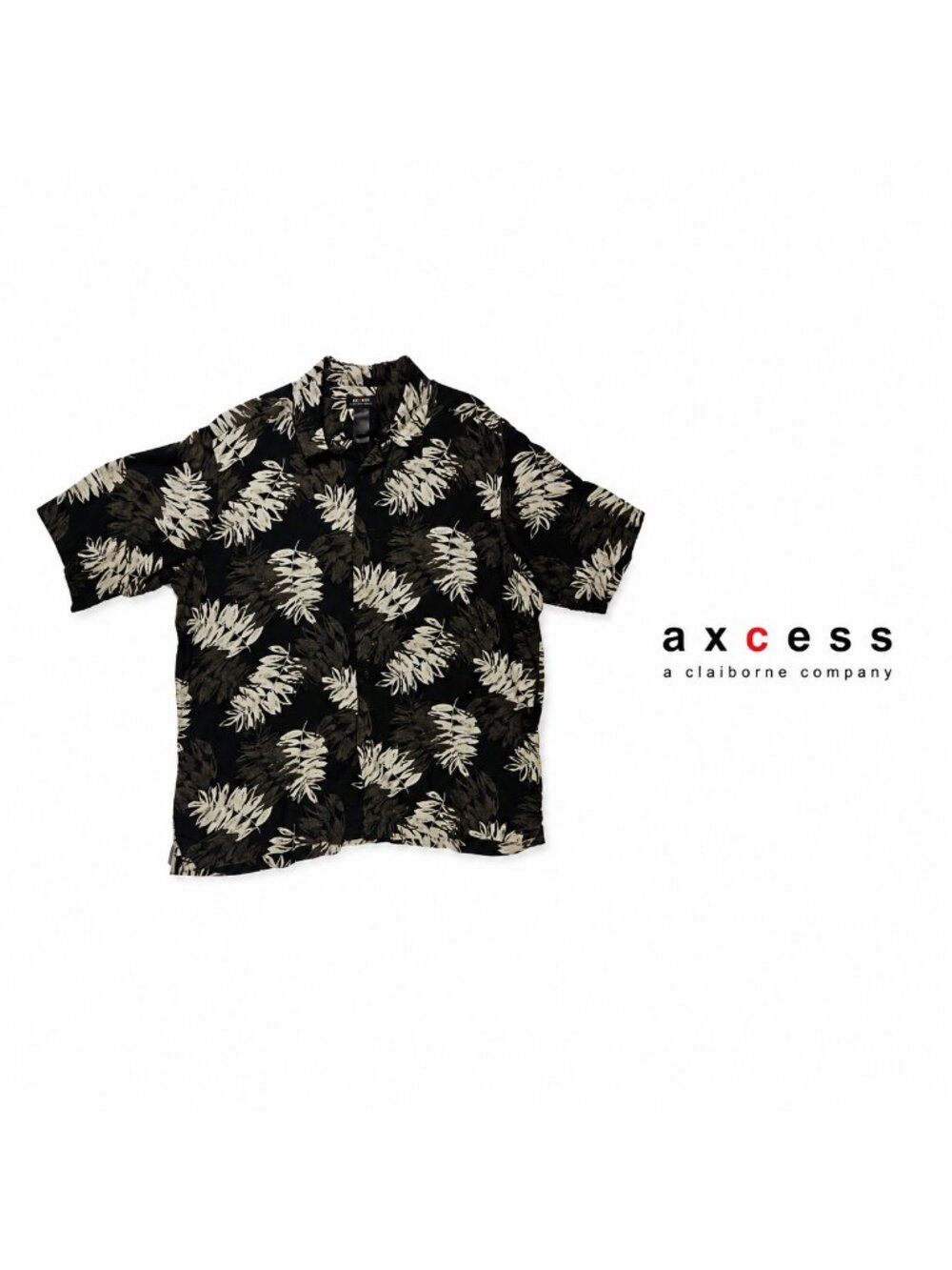 AXCESS by Claiborne Tropical Leaf Shirt ~ 2XL